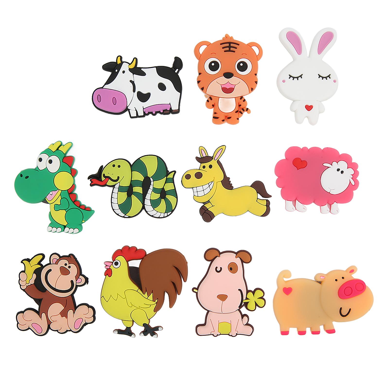 11 Pcs Animal Fridge Magnets, 3D Effect, Strong Magnets, Twelve Chinese Zodiac Signs
