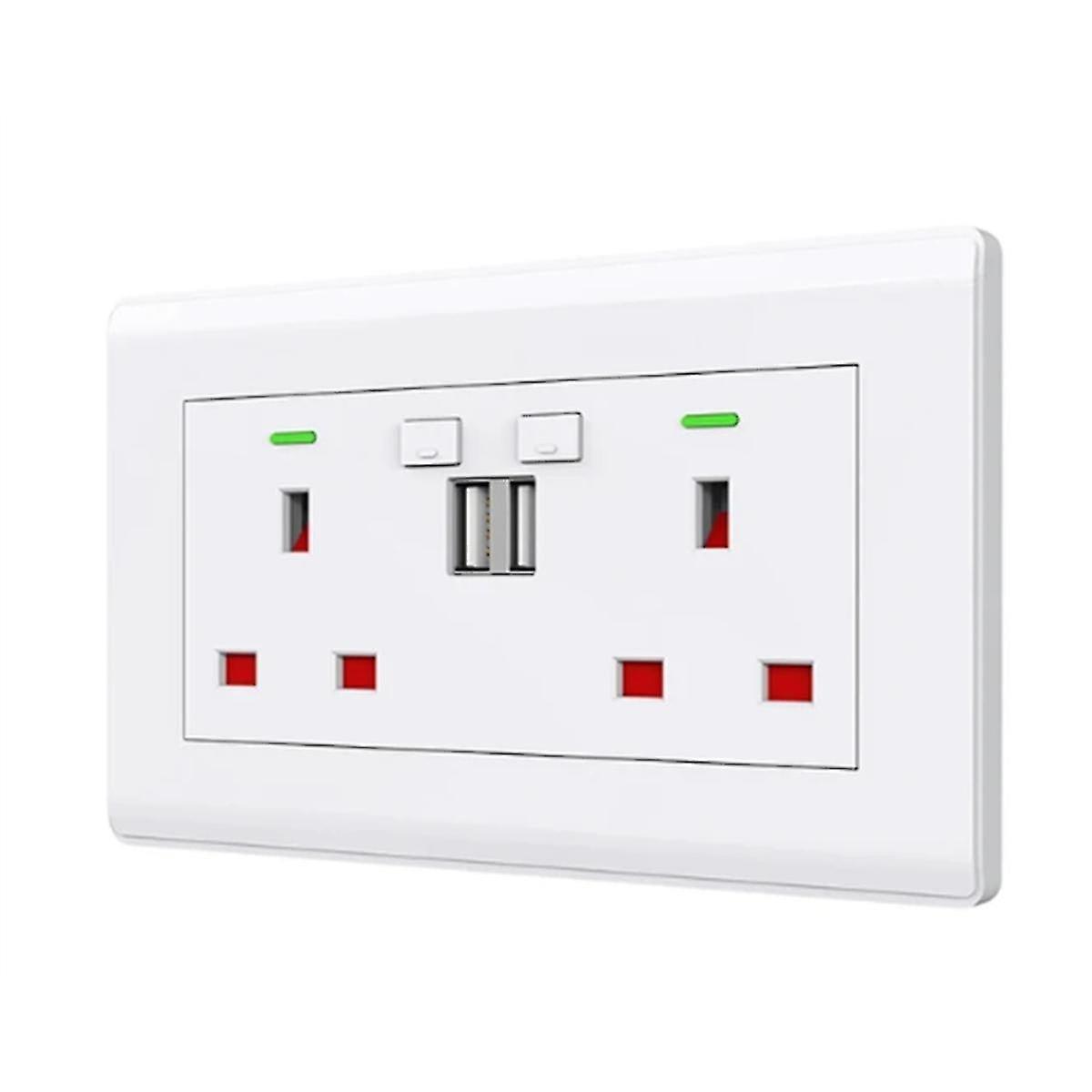 Tuya Wifi Socket with Dual USB 5V/2.1A Smart Home Switch UK Plug Smart Life APP Outlets for Home Ale