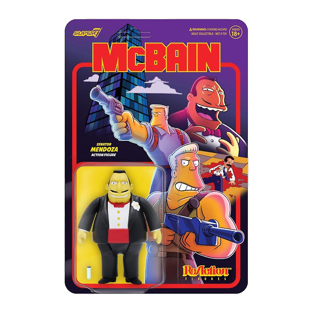 Super7 The Simpsons: McBain Senator Mendozza Reaction 3.75" Figure
