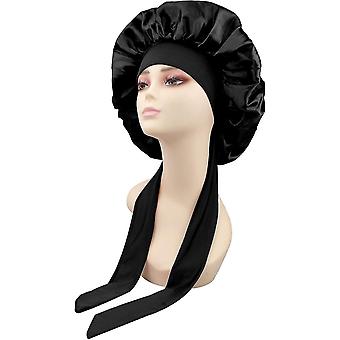 Satin Hair Bonnet Night, Satin Sleeping Cap, Adjustable Shower Cap, Elastic Bonnet, Women's Sleep Ha