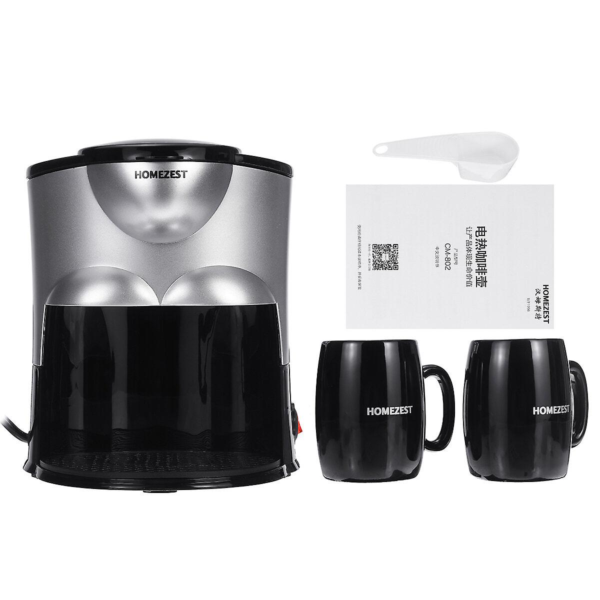 Mini Coffee Maker Ceramic Double Cup Automatic Home Small American Coffee Machine