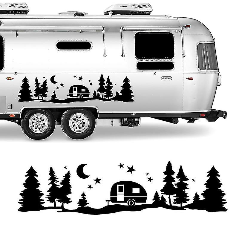 2pcs Trees Forest Vinyl Body Decal Sticker For Suv Rv Van Caravan Offroad Car Decor