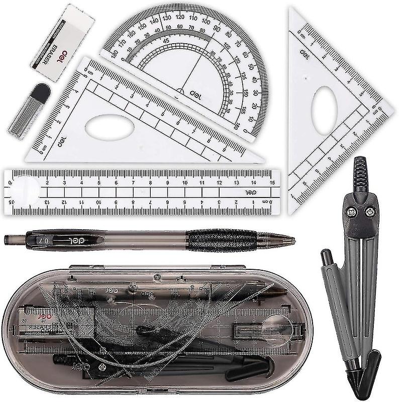 Compass Set, Compass For Geometry Math Geometry Kit 8 Pieces - Student Supplies Drawing Compass, Pro