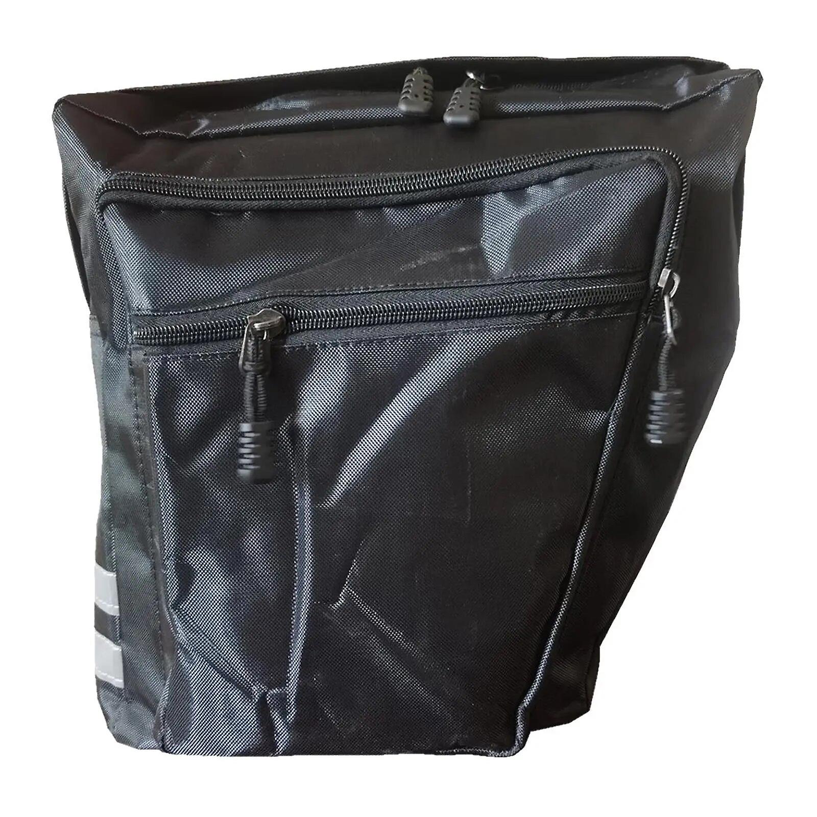 دراجة دراجة مزدوجة العلبة حقيبة المقعد الخلفي حقيبة جذع أسود