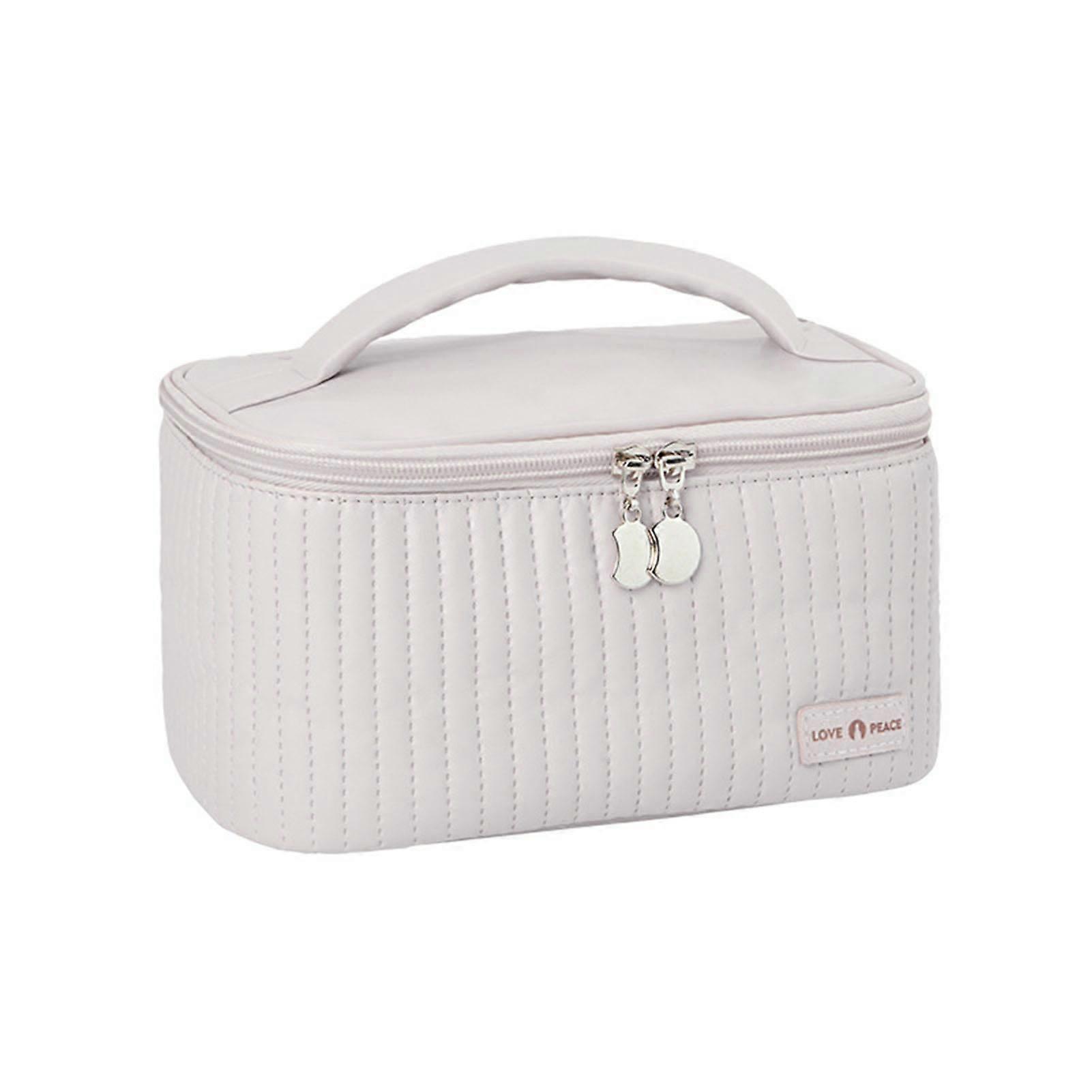 Pu Open Lid Cake Shape Make Up Bag Cosmetic Storage Bag Soft Color Portable Makeup Bag Light Blue