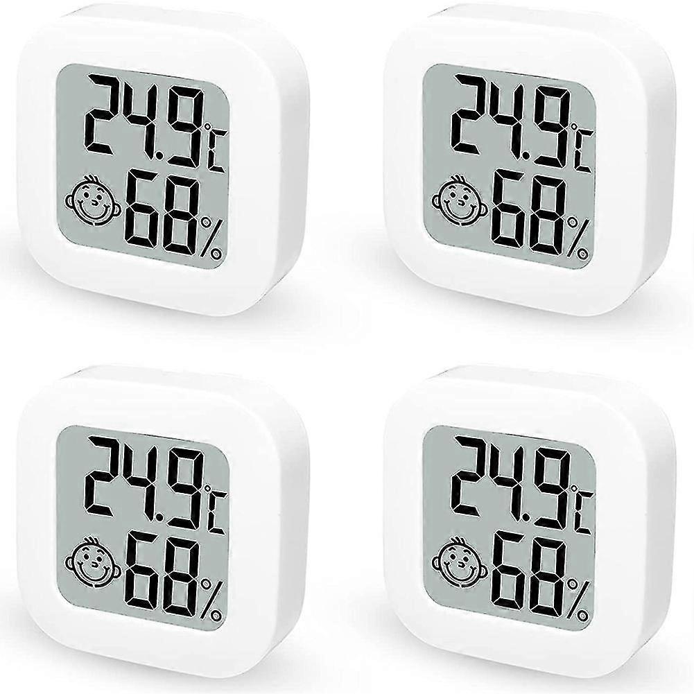 Pack Of 4 Digital Hygrometer Indoor Thermometer Mini Humidity Meter With Temperature Humidity Monit