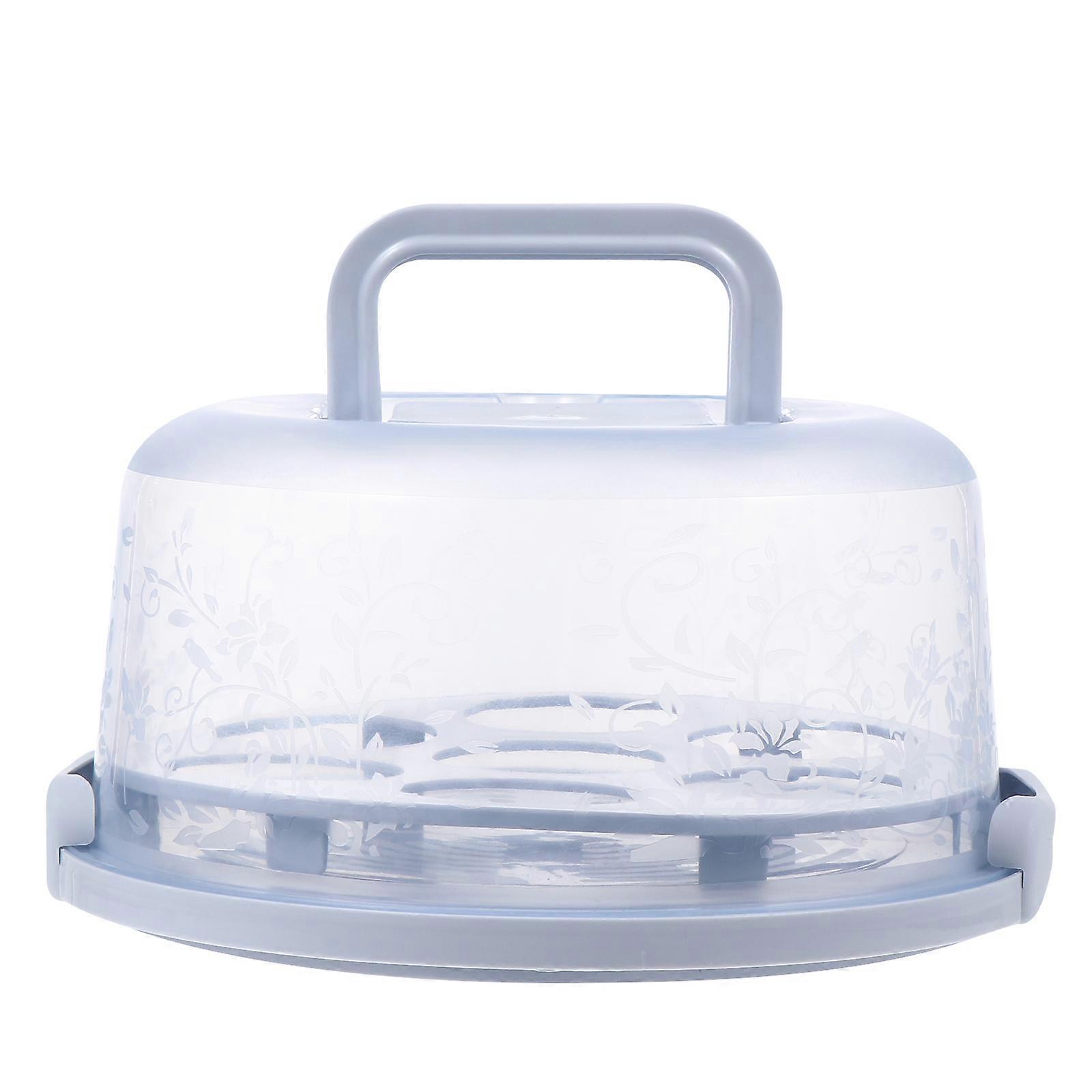 1 Set Handheld Cake Box Packing Cake Dessert Box Transparent Birthday Cake Box Blue
