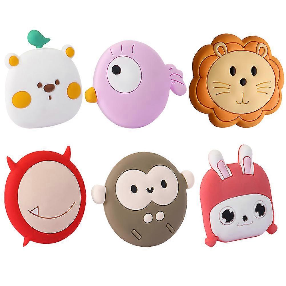 6Pcs Cartoon Design Wall Protector Adhesive Doorknob Stopper Door Stopper Wall Protector