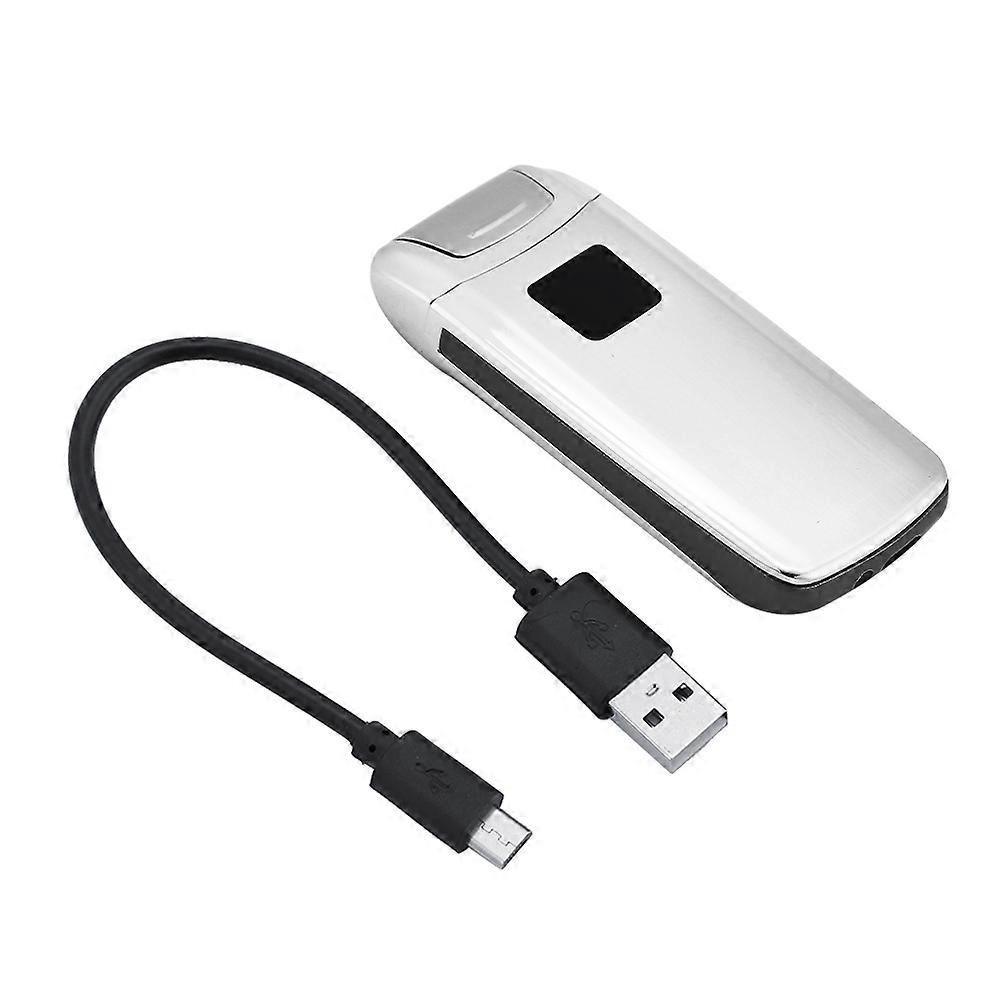 Dual  Arc Touch Sensor USB Rechargeable Portable Electric Windproof Cigarette Lighter (Silver)