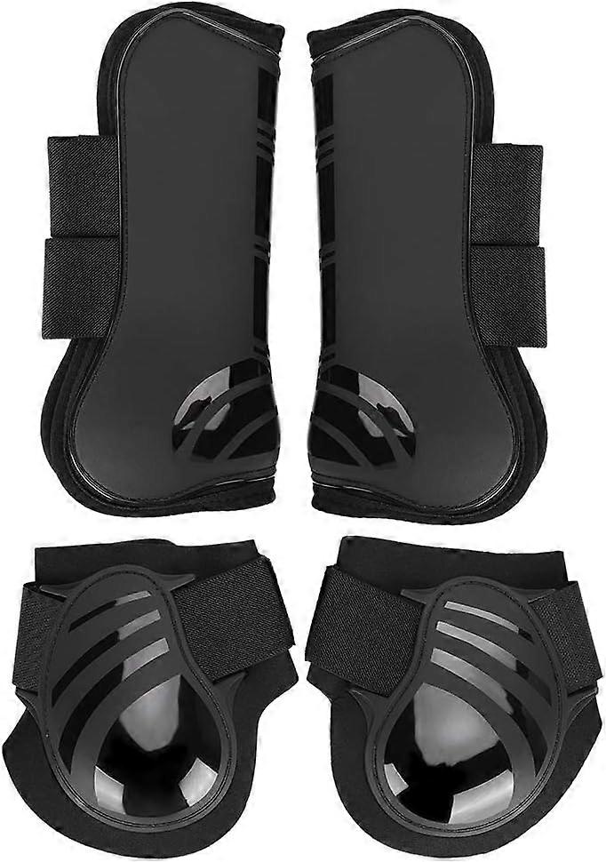 Bottes de cheval-2 paires de bottes de cheval élastiques épaissir PU bottes avant jambes protection des jambes pour l’entraînement saut