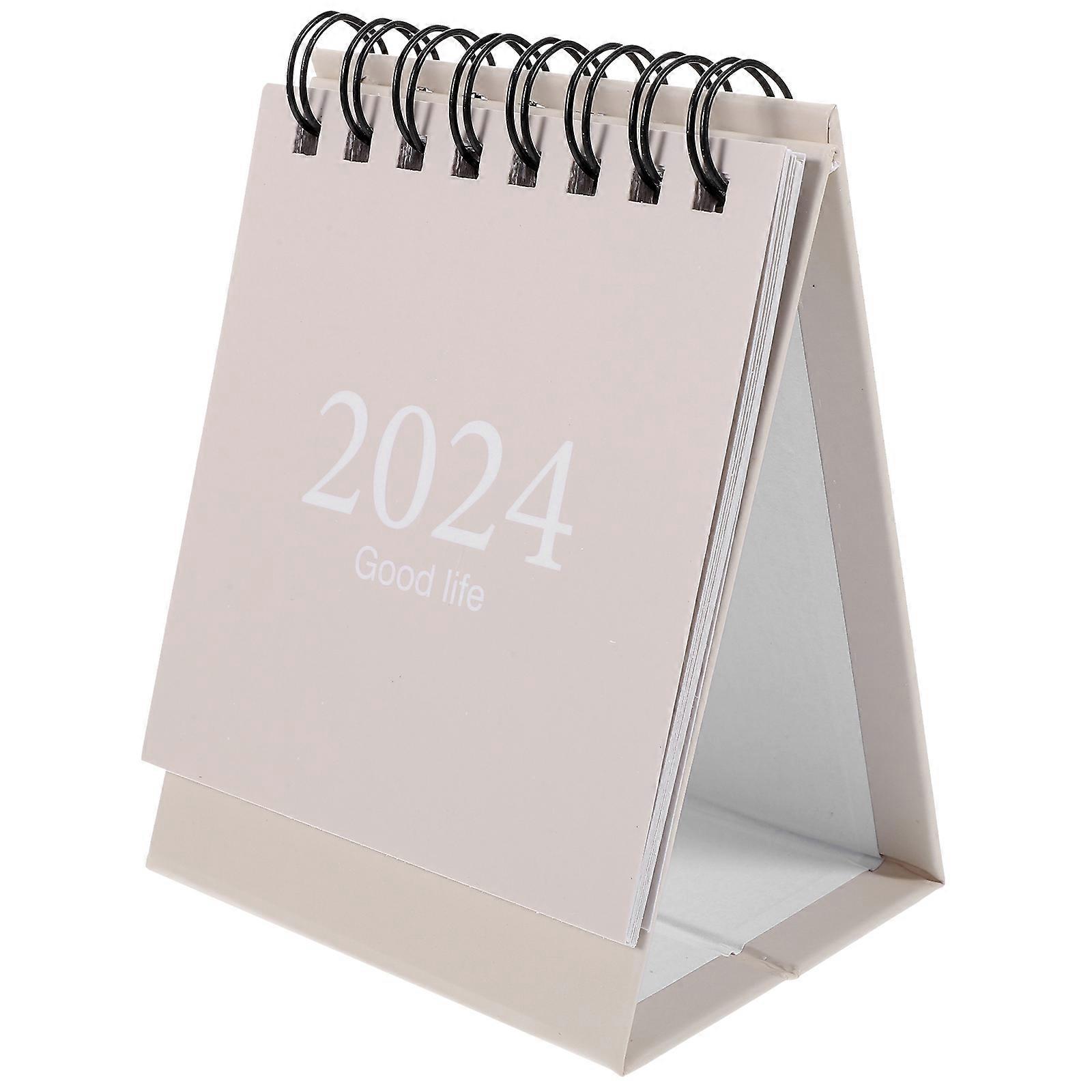 Mini Calendar 2024 Tabletop Small Calendar Small English Calendar Ornament Decorative Desk Calendar