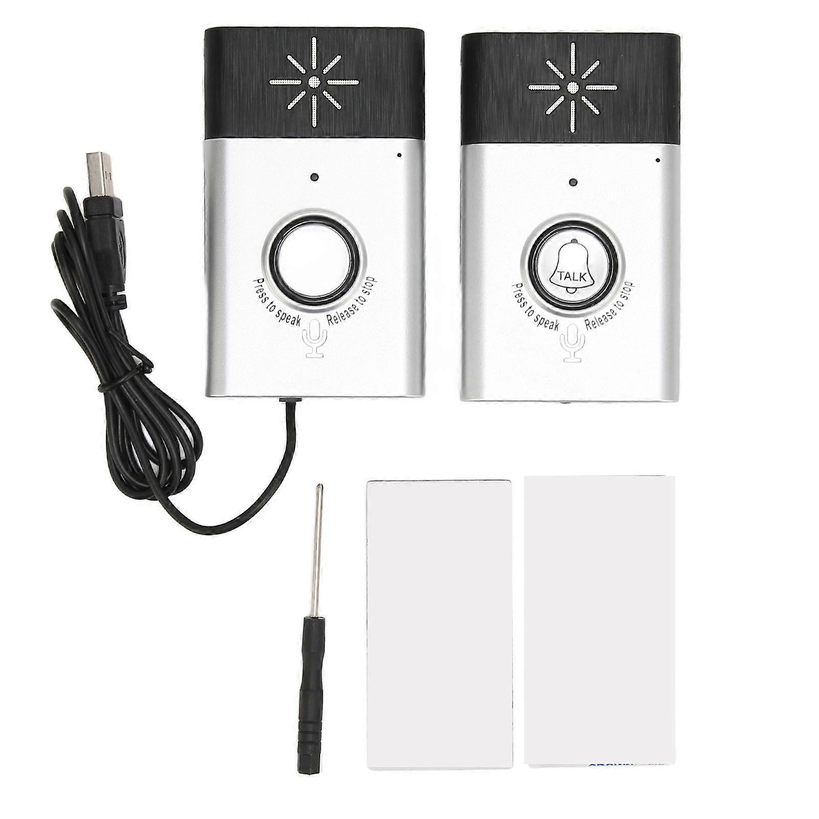 Wireless Doorbell 467MHz Long Distance Transmission 2 Way Intercom Doorbell for Home Security