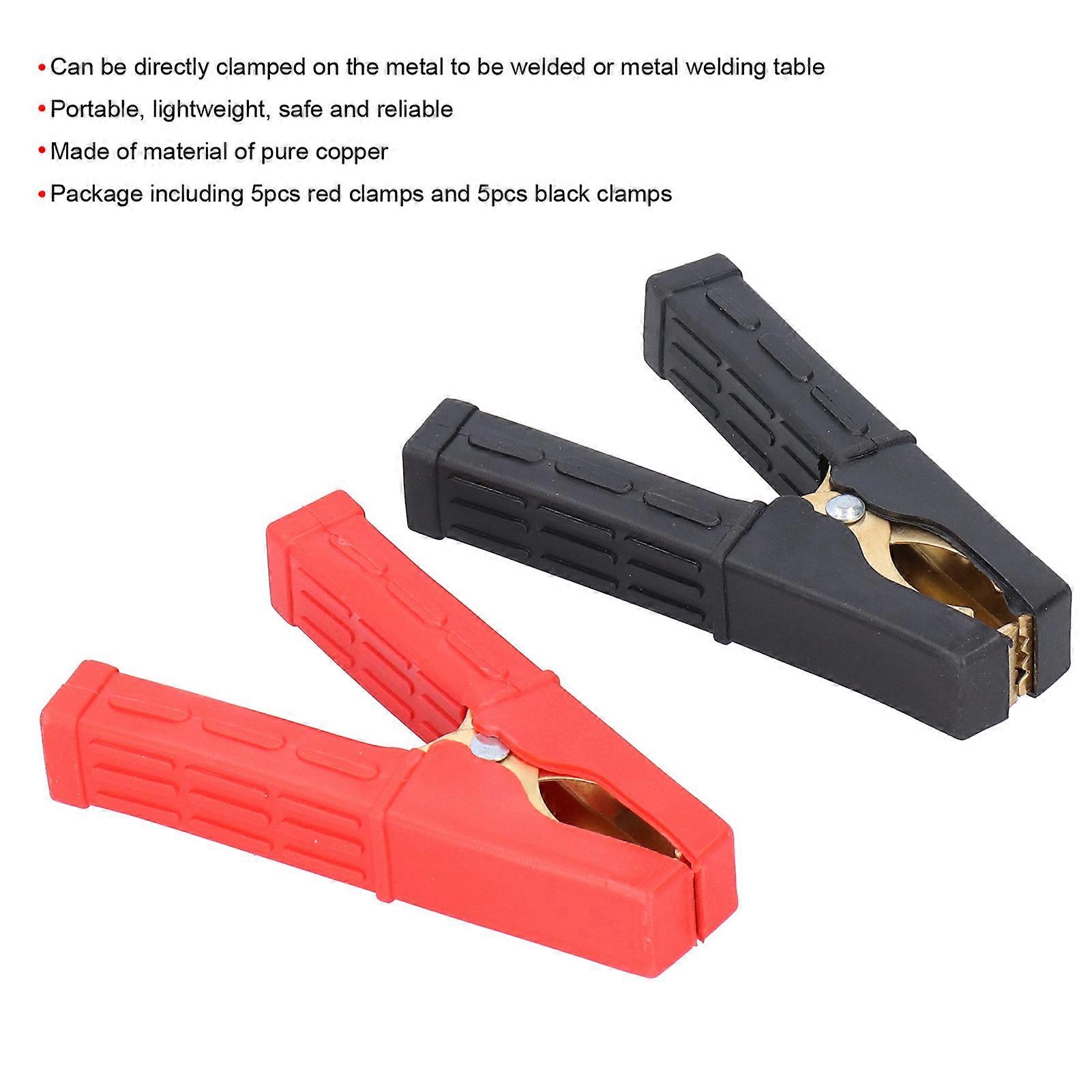 10 قطع بطارية كابل المشابك 100A شحن مقاطع التمساح النحاس النقي التبعي السيارة