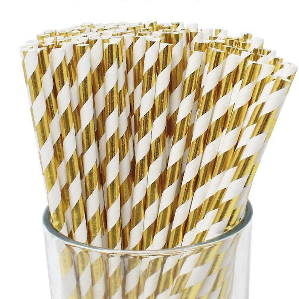 QQDD Premium Disposable Drinking Striped Paper Straws Drinking Striped Paper Straws100pcs