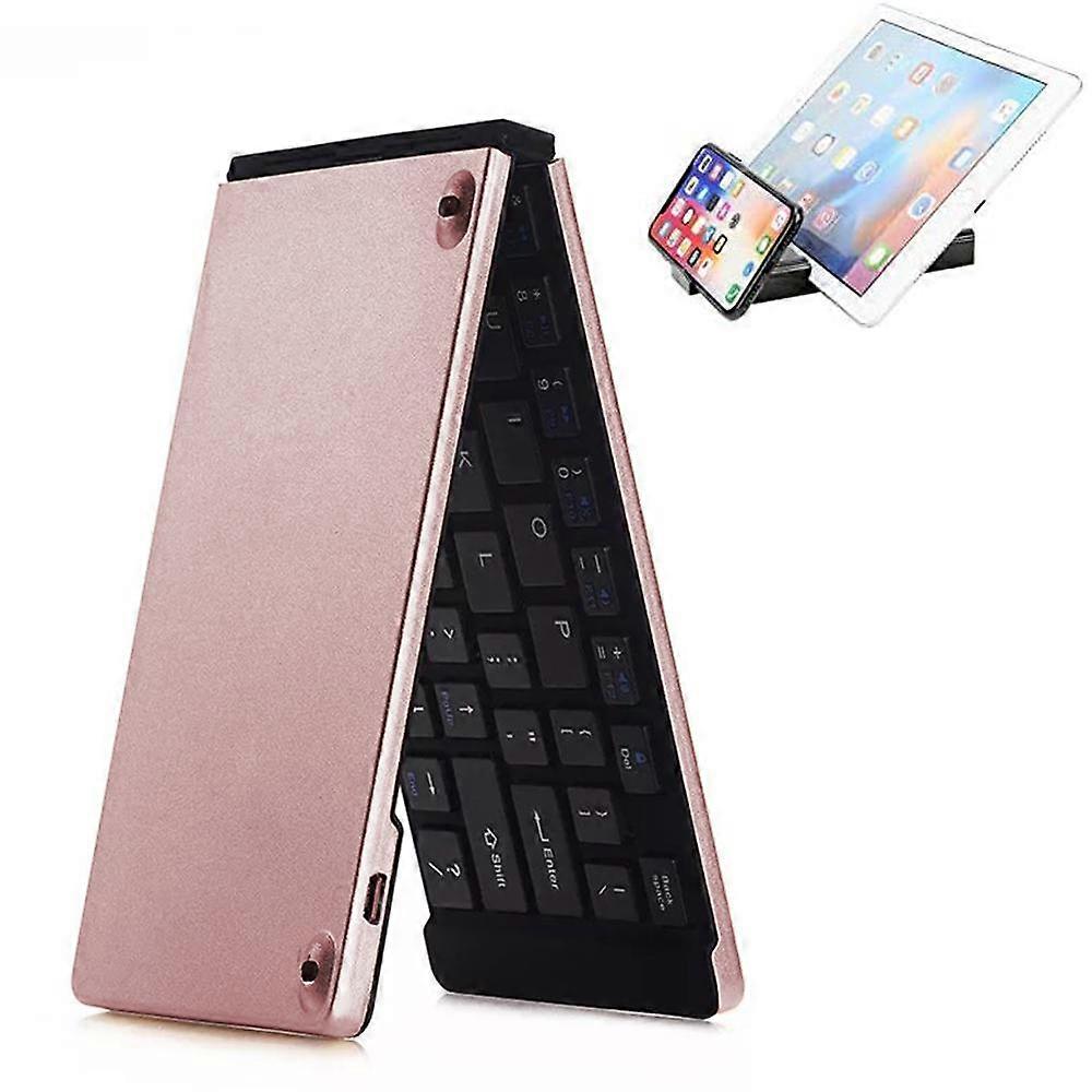 Double Folding Wireless Bluetooth Keyboard, Mini Wireless Keyboard for IOS IPad, Android Tablet, Windows PC Etc.