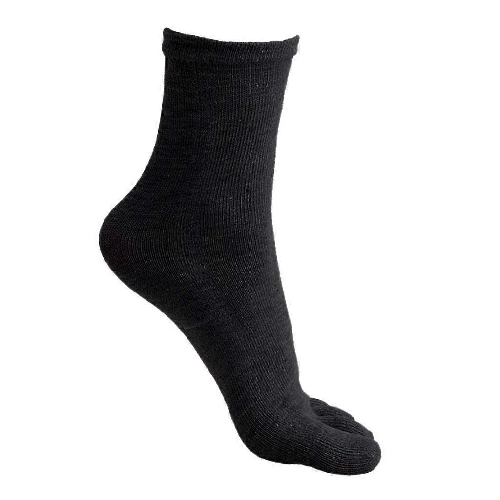  Mens Five Fingers Soft Polyester Cotton Ankle Toe Socks Solid Color Breathable