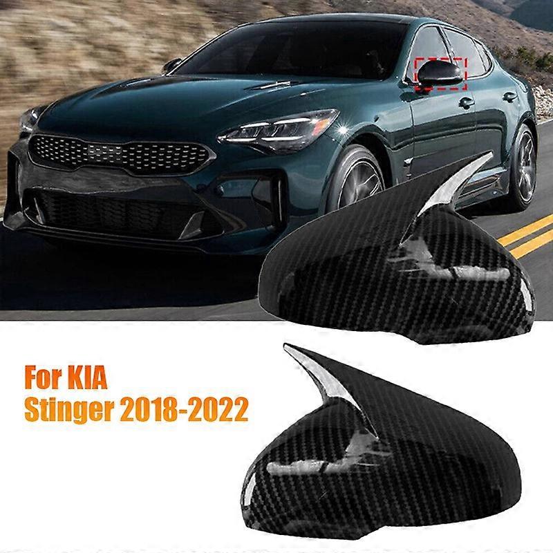 Sticker of side rear view mirror in beef horn, dam caps, rear view of side views for Kia Stinger 2018-2023 ABS