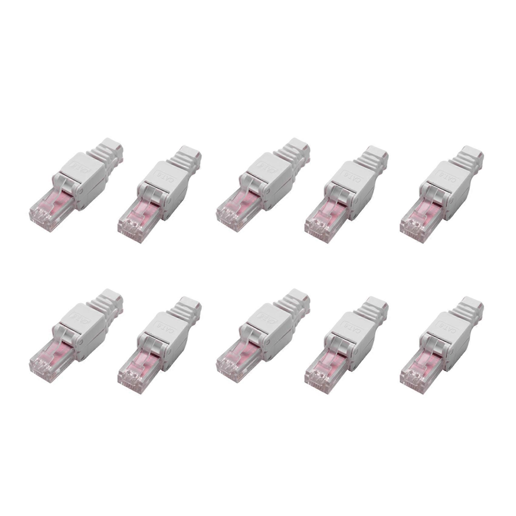 10 x Network Connectors Tool-Free RJ45 CAT6 LAN UTP Cable Plug Without Tools Cat5 Cat7 Installation