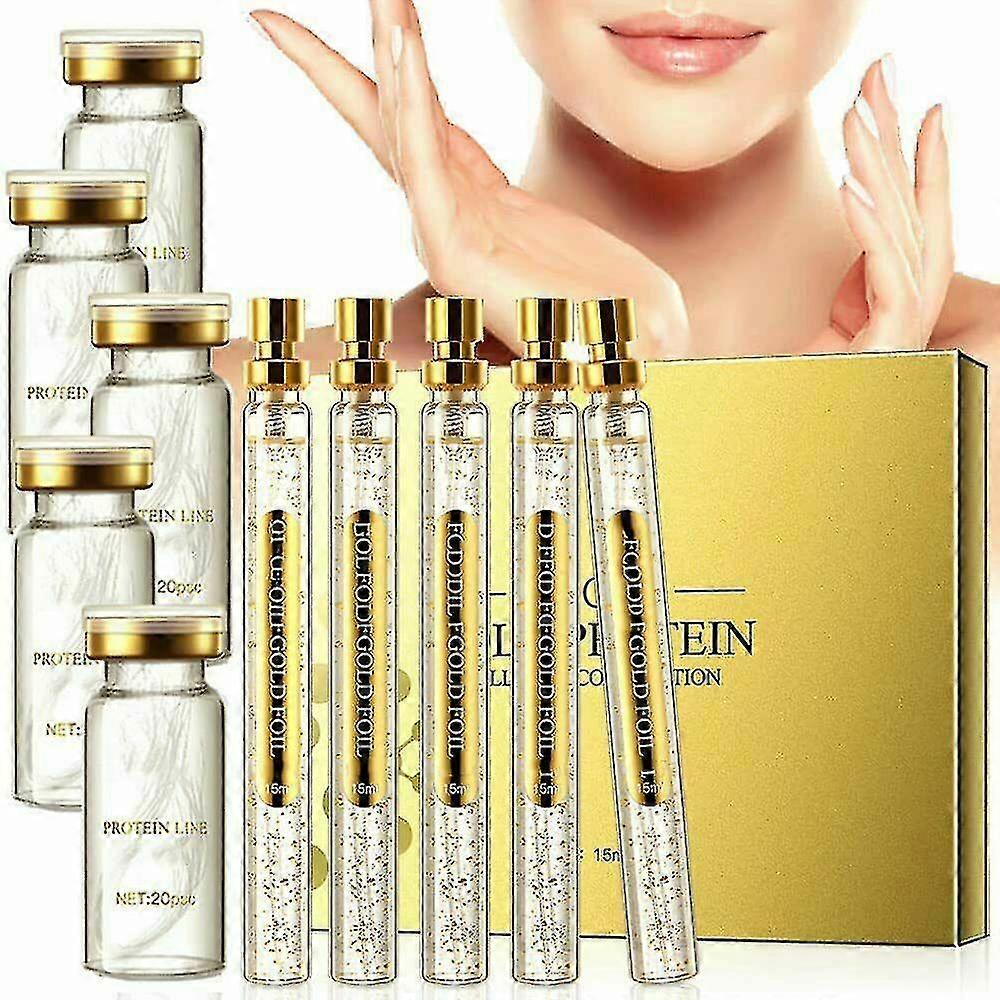 Soluble Protein Thread Lifting Set y Nano Gold Essence Combination, Collagen Fade Fine Lines Thread Lift