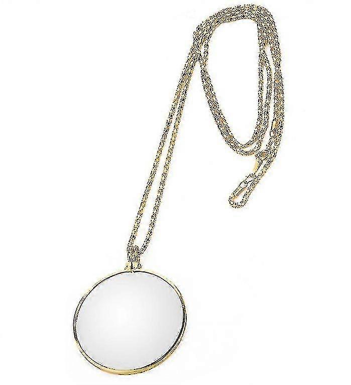 2pcs 5x Necklace Magnifier, Magnifying Pendant Necklace With Long Chain For Library, Reading - Mishan