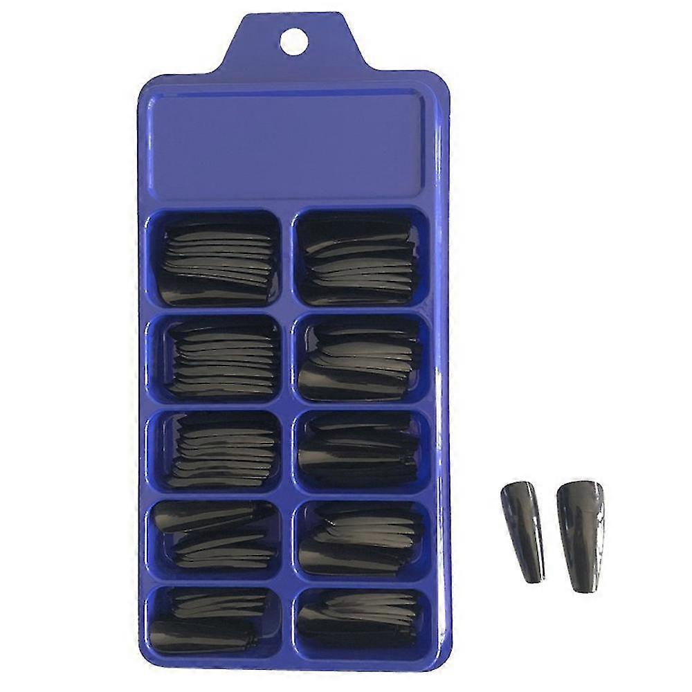 100pcs Long Acrylic Artificial Fake Nails Tips Stick On Full Nail