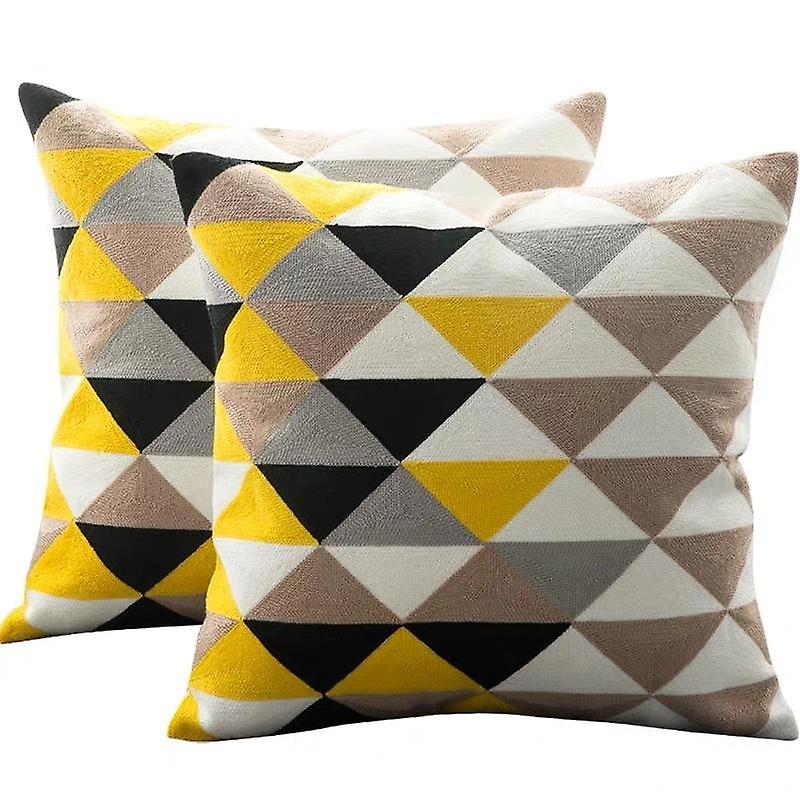 Pillowcases 45 * 45cm Moroccan Geometric Triangle Embroidery Pillow Cover Without Core