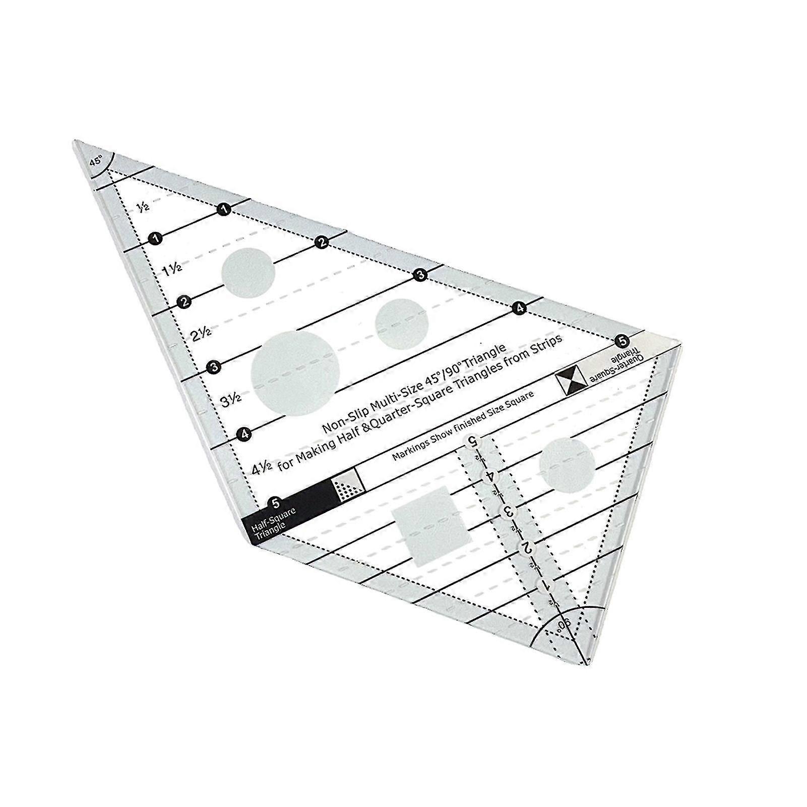 Crafts Sewing Non Slip Transparent Portable 45 90 Degree Triangle Quilting Ruler