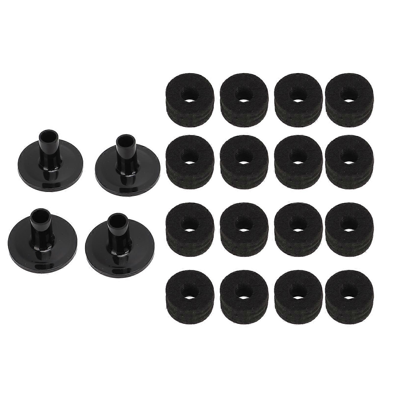 2Set Cymbal Felt Sleeve Plastic Cymbals Replacement Accessories for Drum Kits Percussion InstrumentBlack