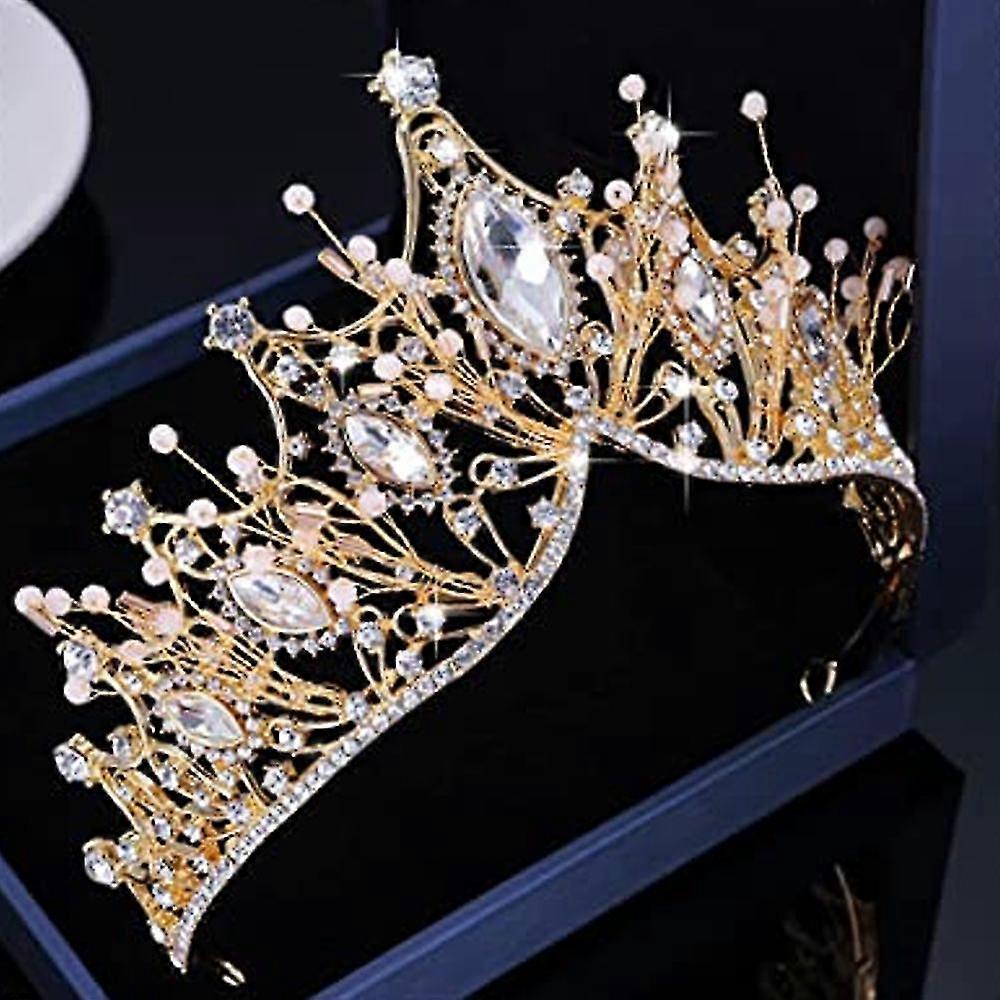 Corona Regina Con Strass Cristallo - Tiara Principessa Per Sposa, Ballo E Serate Di Gala - 3