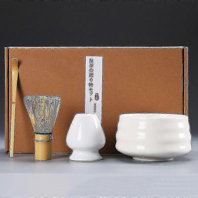 4pcs/set Matcha Set Bamboo Ceramic Matcha Bowl With Whisk