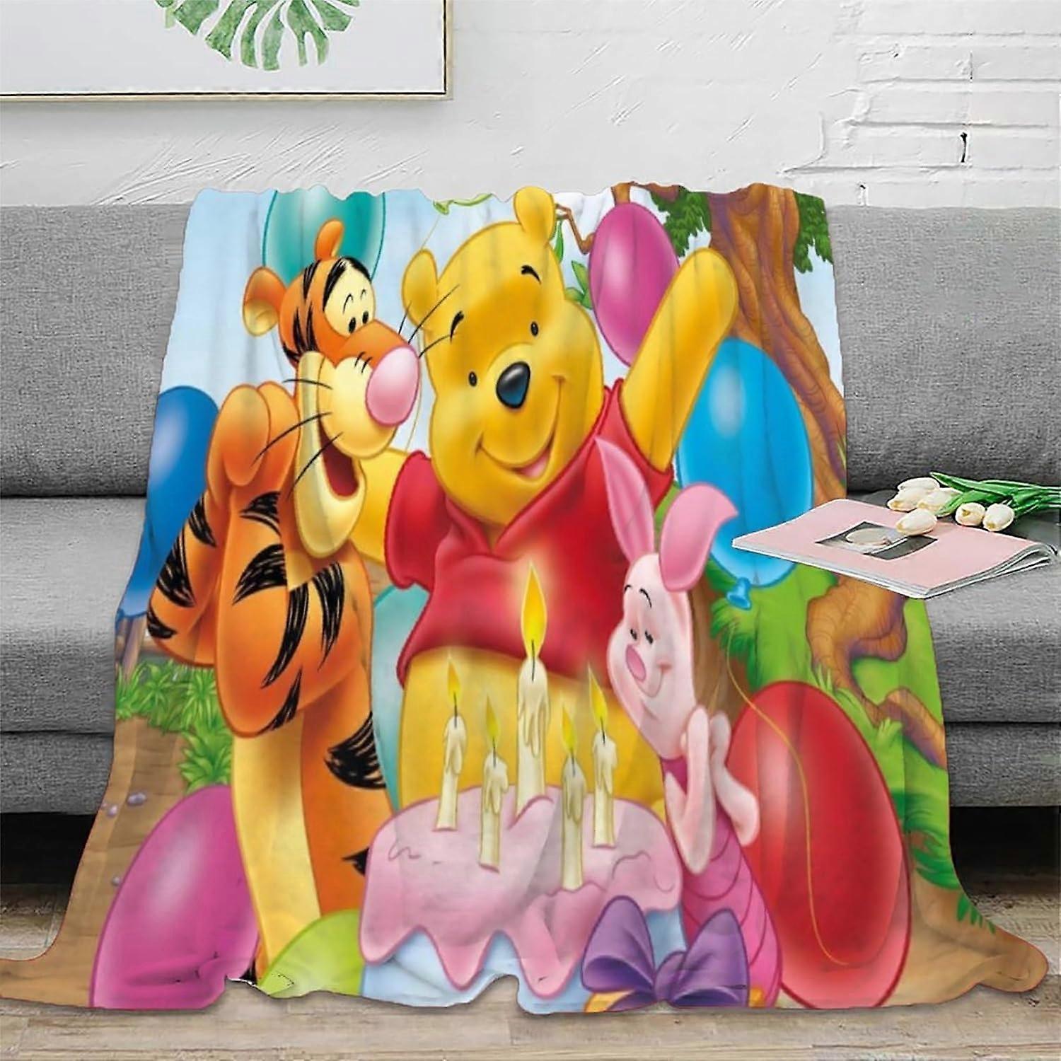 Decken Winnie The Pooh Print Decke für Mädchen Weiche gemütliche Plüsch Flanell Fleece Decke Fluffy Fuzzy Plüsch Decken Geschenke für Teenager Couch Sofa A