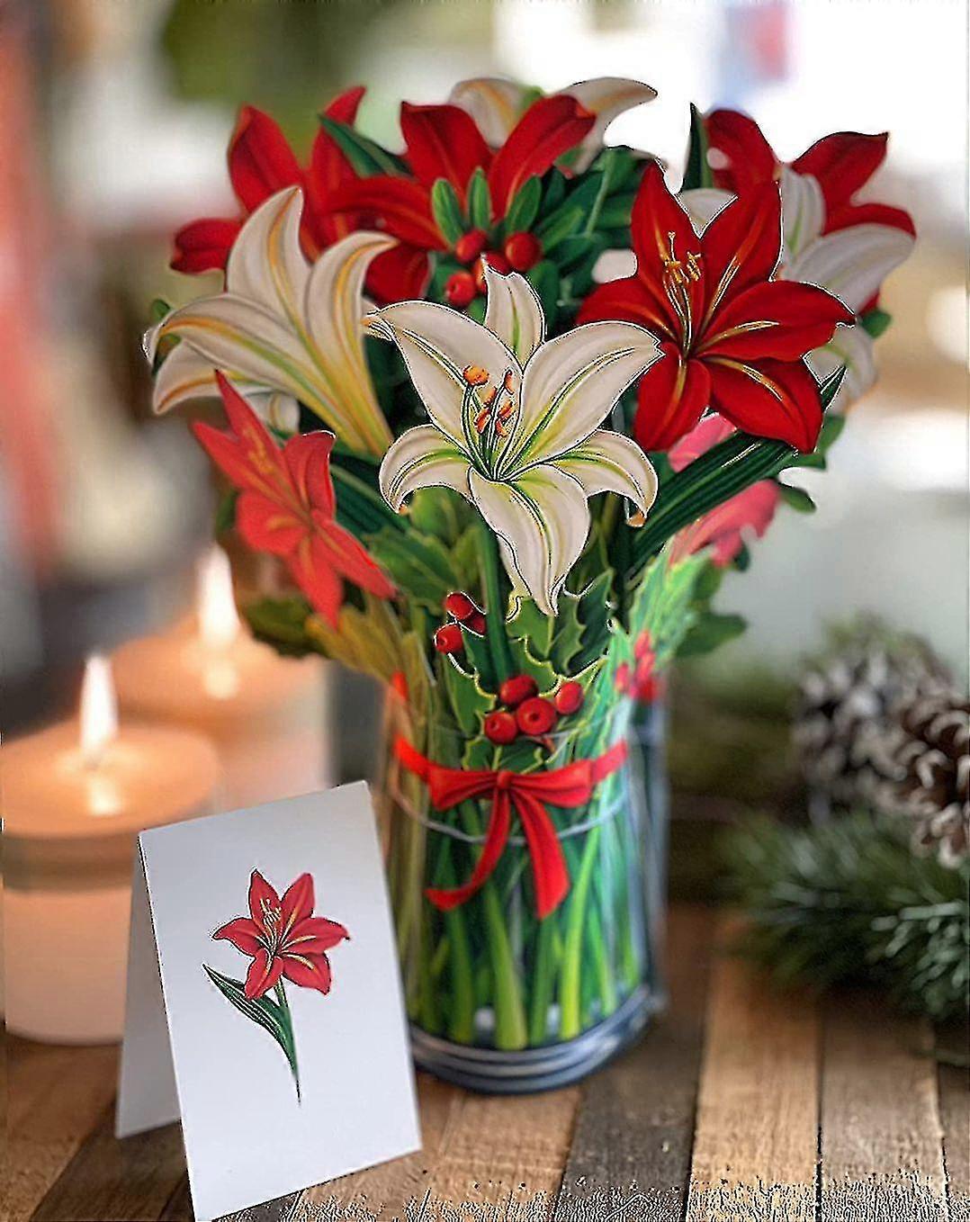 3d למעלה כרטיס ברכה, זר פרחים - כרטיס יום האם חם