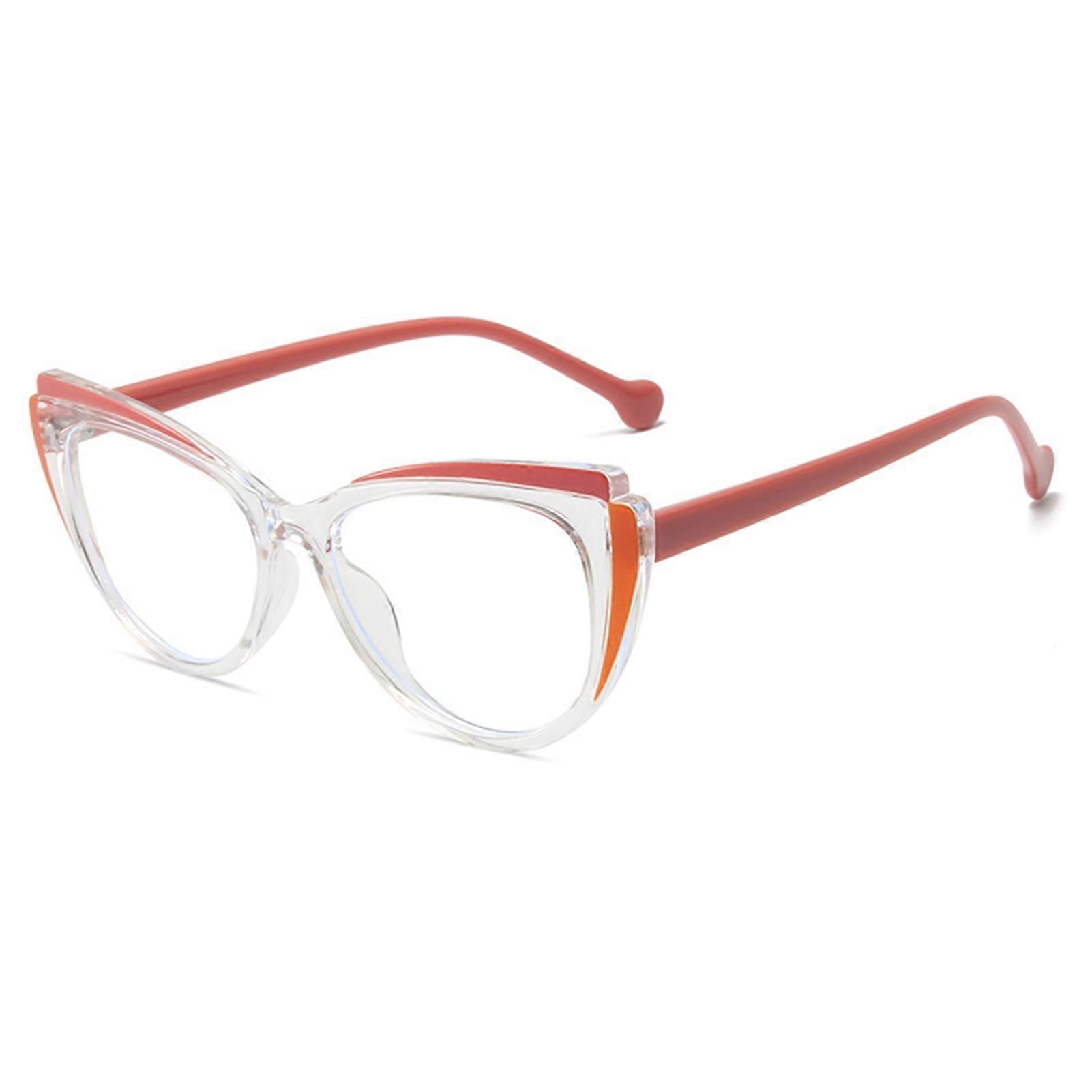 Anti Blue Light Blocking Glasses Anti-dazzle Glare Large Cat Eyes Frame Spectacles for Gaming Reading Students