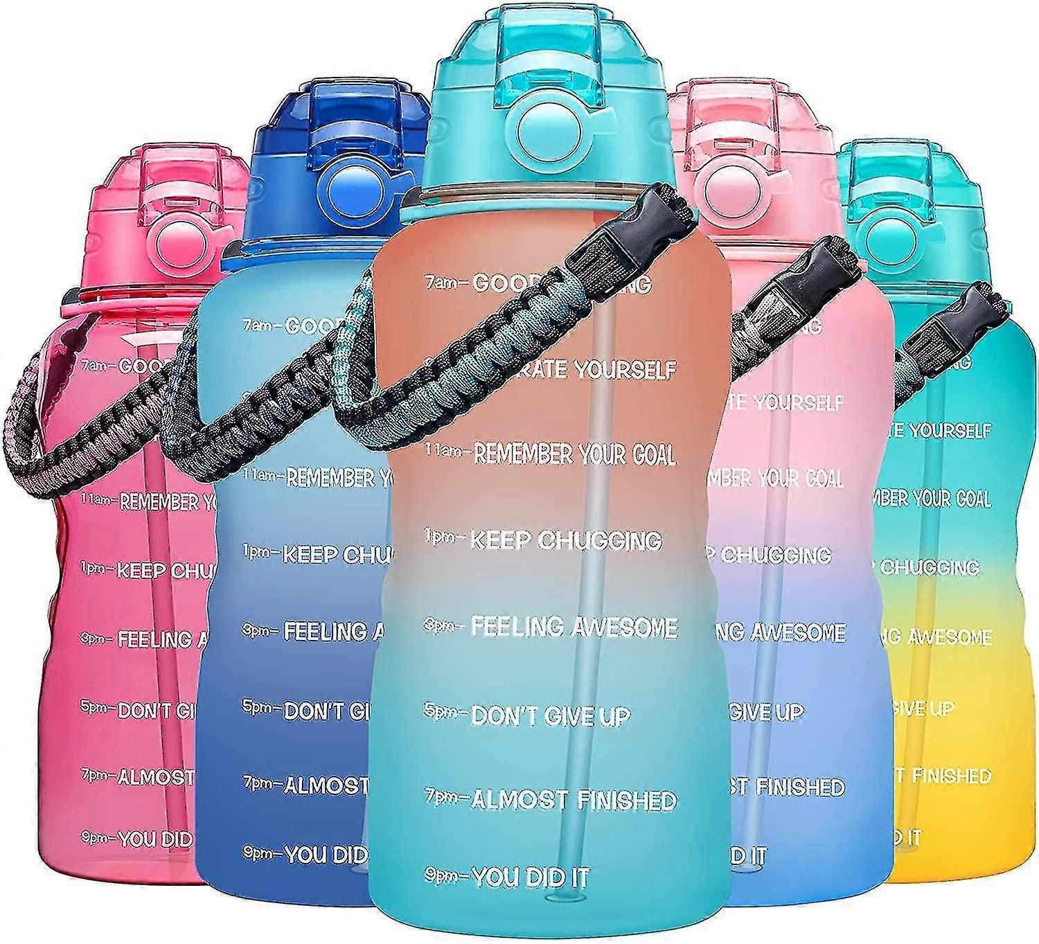 64oz  Water Bottle With Paracord Handle & Removable Straw