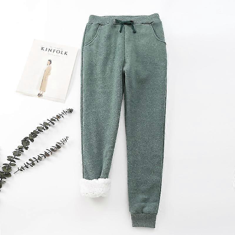 Womens Fleece Lined Jogger Pants Solid Soft Warm Athletic Drawstring Sweatpants With Pockets