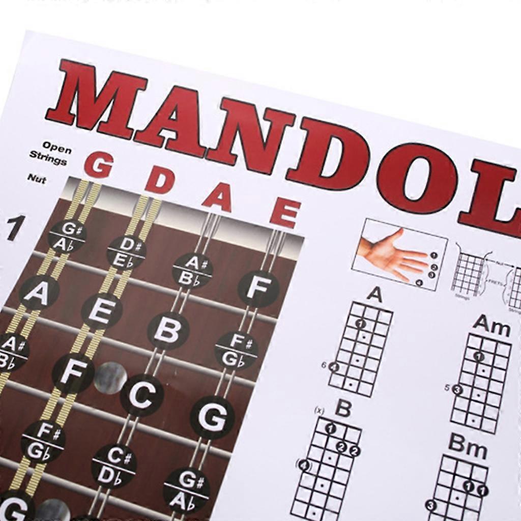 Mandolin Chord Chart For Mando Lesson G D A E For Sale Online - Foto 7