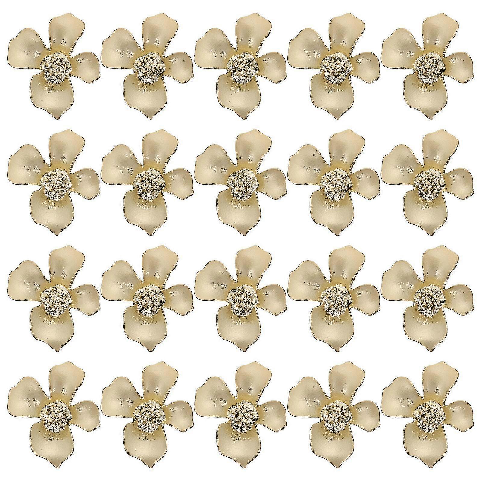 20pcs Flower-shaped Earring Post Charms Diy Earring Material Earring Studs