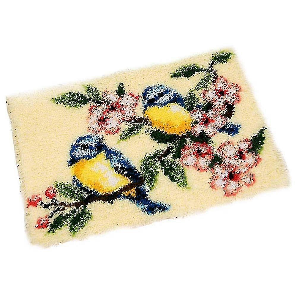 3d Flower Bird Latch Hook Rug Kits Canvas Printing Compatible With Needlework