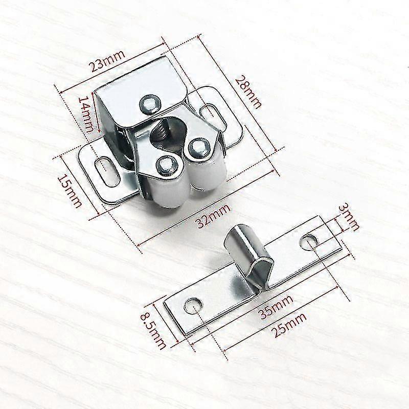 10pcs Wardrobe Door Touch Beads, Two-wheel Spring Buckle, Galvanized