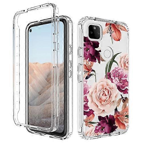 For Google Pixel 5a 5G PC+TPU Transparent Painted Phone Case