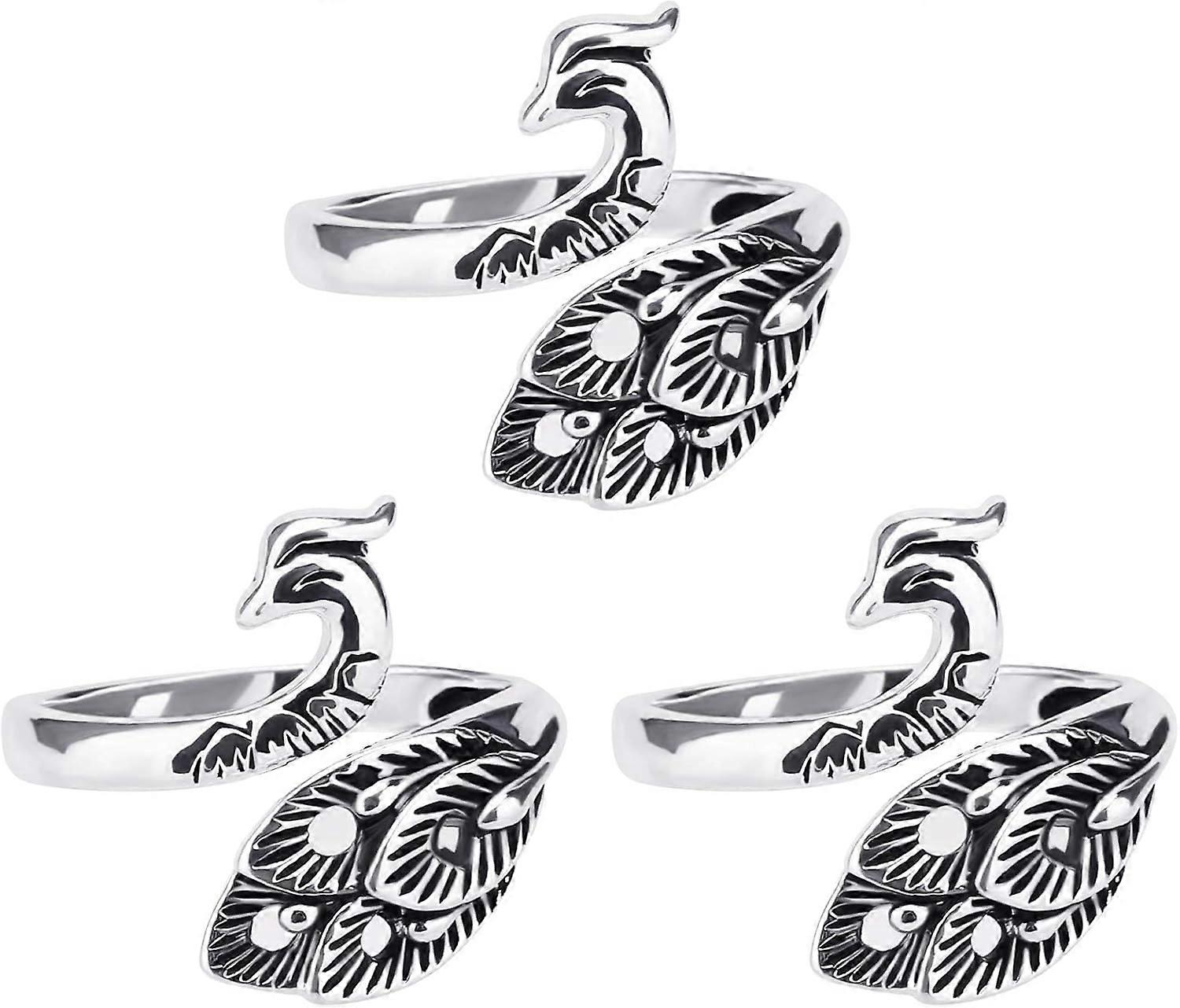 Adjustable Knitting Ring Braided Loop Crochet Loop, Peacock Open Finger Ring, Yarn Guide Finger Holder for Faster Knitting