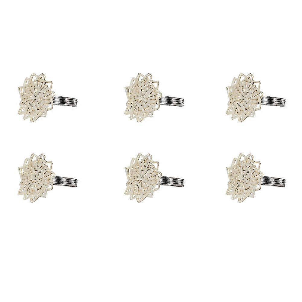 6pcs Handmade Rattan Napkin Ring Modern Simple Retro Napkin Ring Hotel Country Wedding Napkin Buckl