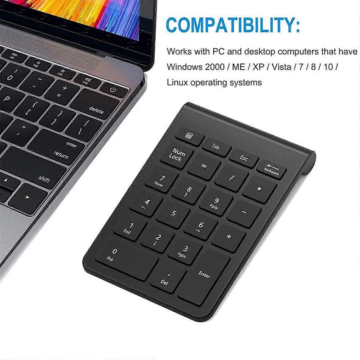 22Keys Numeric Keyboard 2.4G Wireless Mini Portable Ergonomic Digital Numpad with USB Receiver for