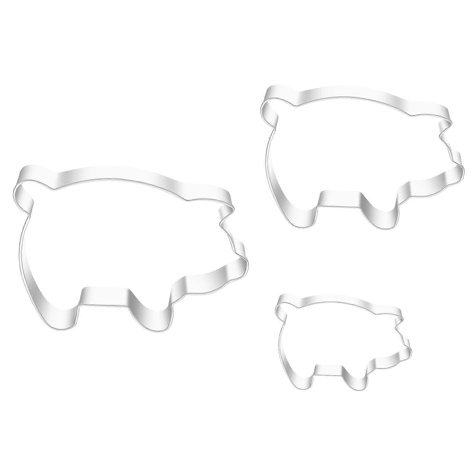 1 Set Cookie Cutters Pig Shape DIY Stainless Steel Sweet Pastry Biscuit Molds for Party