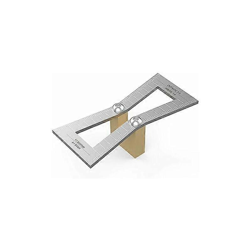 Dovetail Marker,Hand Trimmed Wood Gauge Dovetail Guide Tool with Scale,Dovetail Template Size 1:5-1:6 and 1:7-1:8 for carpentry, silver
