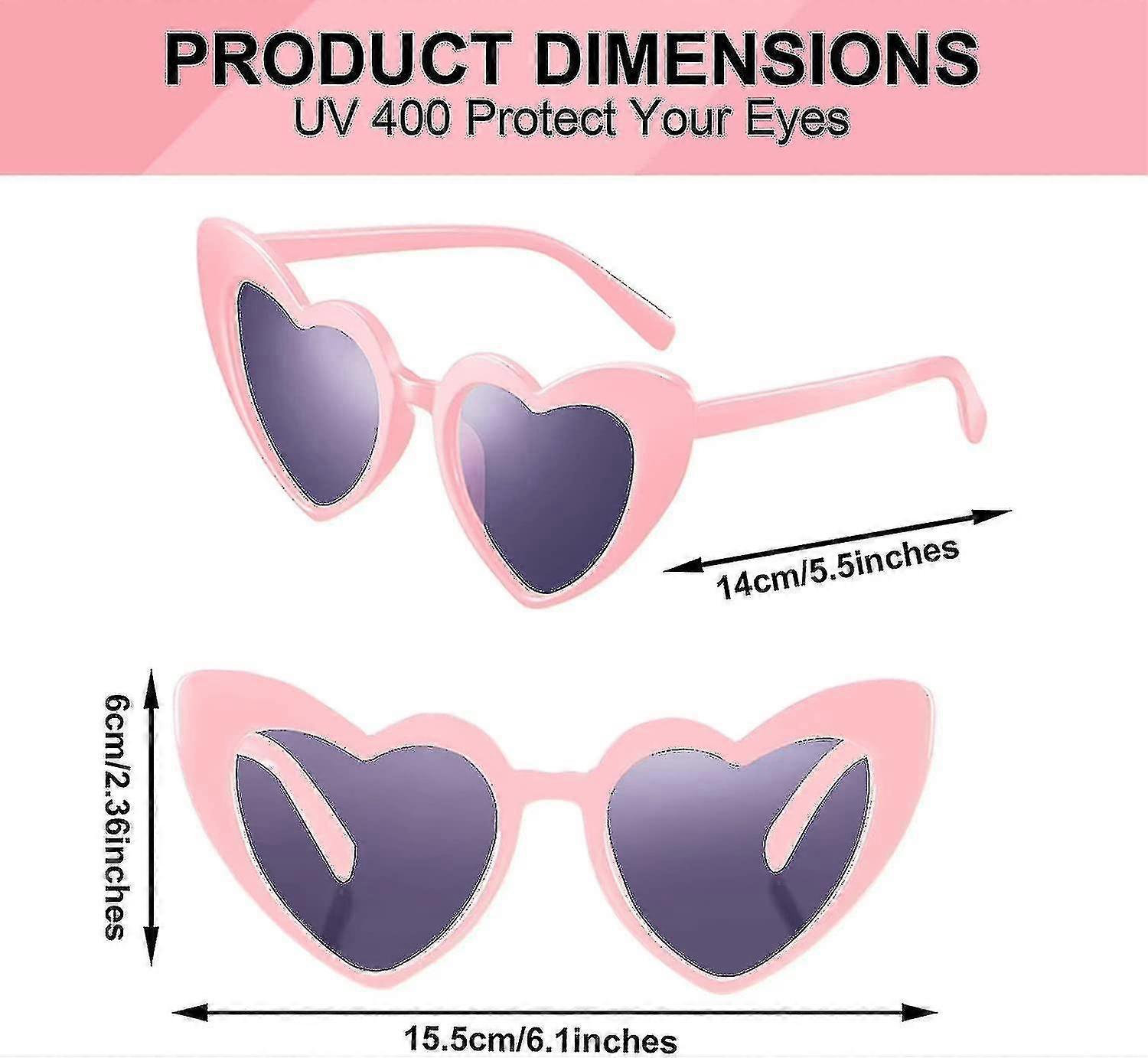 Pairs Heart Shaped Sunglasses Cat Eye Sunglasses Vintage Heart