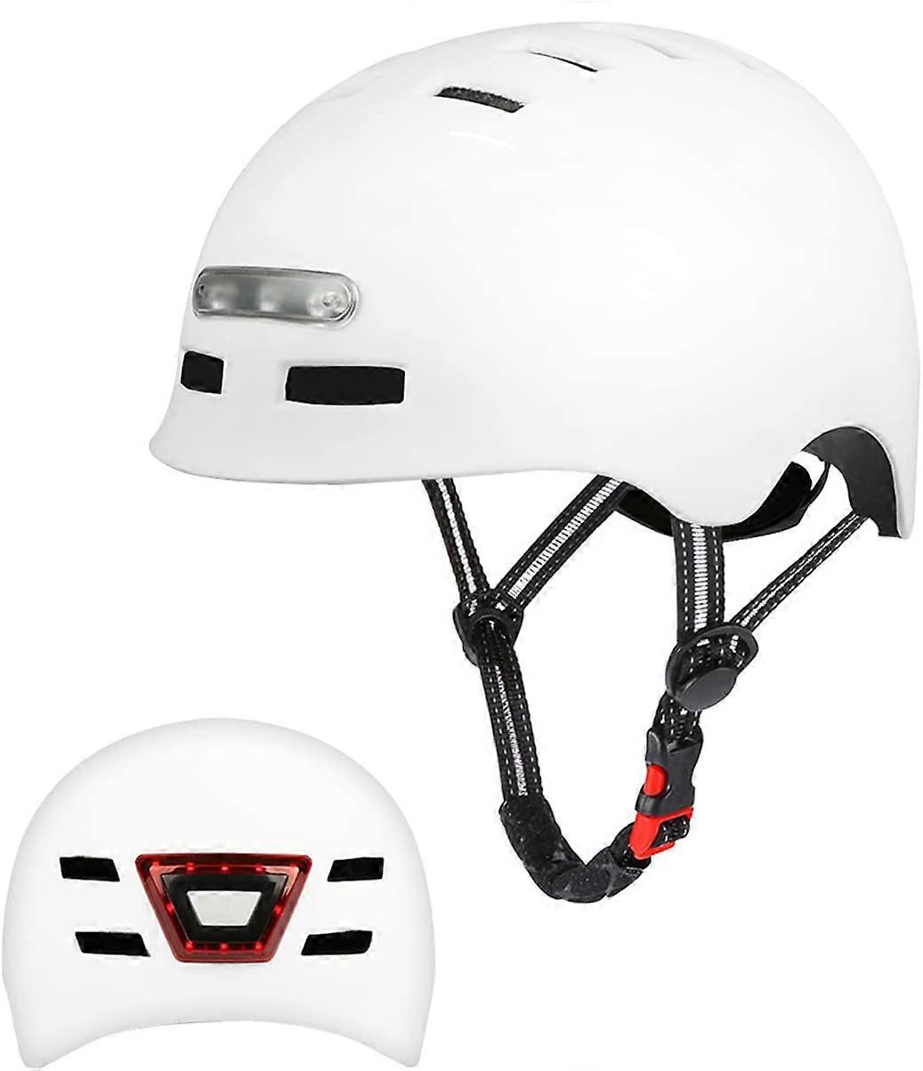Κράνος Ποδηλασίας με LED Light Electric Scooter Κράνος Λευκό (58-61cm)
