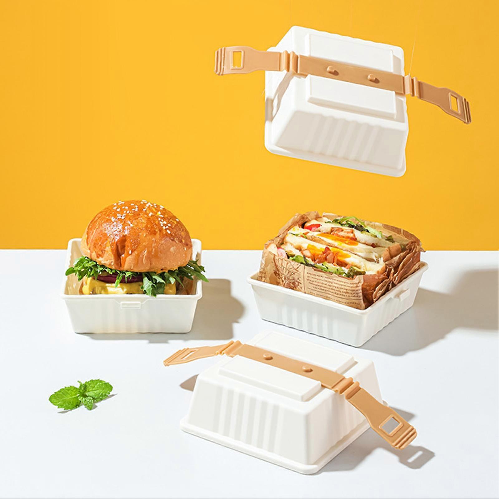 Hamburger Box Multi-purpose Food Grade Large Caliber High Capacity Leakproof Storage Portable Burger Packaging Cake Takeout Box Food Container Outdoor