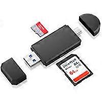USB Type C 3.0 Card Reader, SD/Micro SD Card Reader Memory Card Reader with Micro USB OTG, USB 3.0 Adapter for Samsung, Huawei, Android Smartphone, Ma