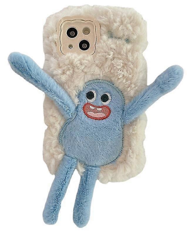 Cartoon Plush Little Blue Man Phone Case Iphone Suitable